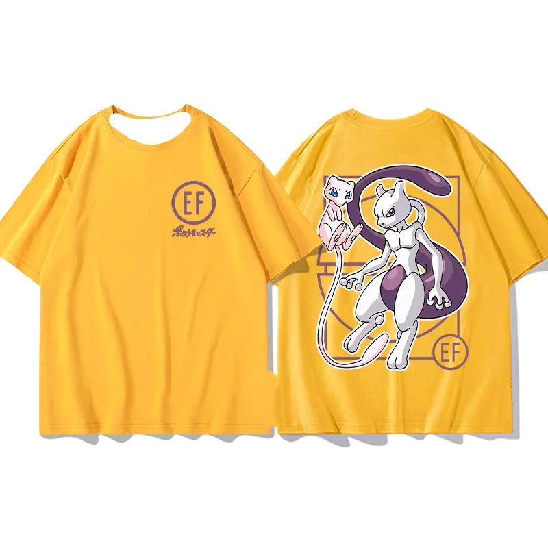 

Желтая футболка с короткими рукавами Pokémon Collaboration для мужчин и женщин, летняя одежда Пикачу, быстросохнущая модная горячая распродажа
