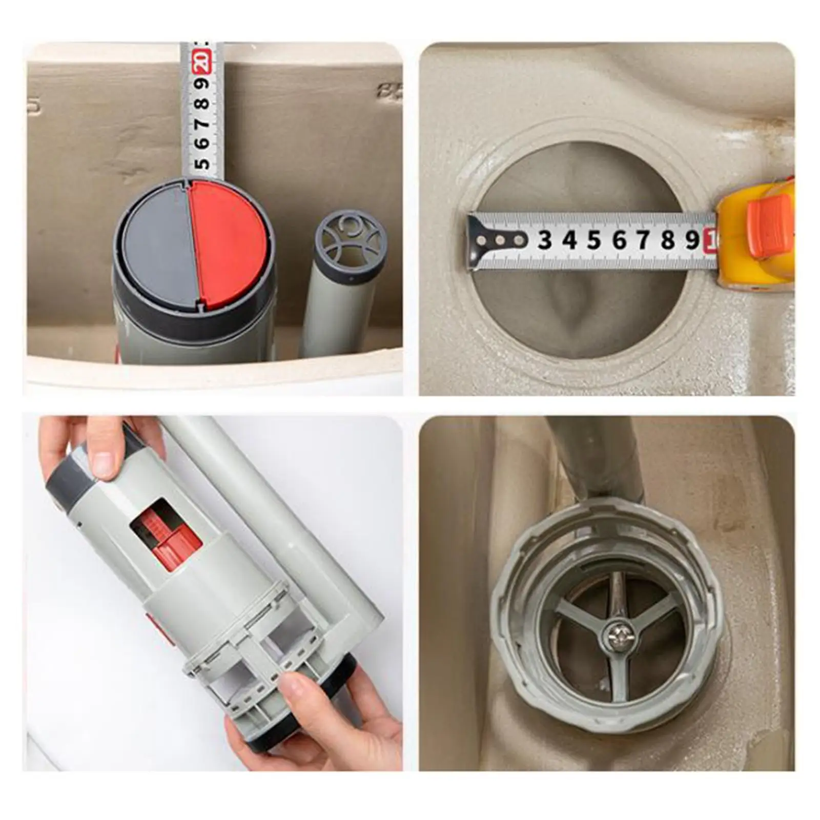Water Saving Toilet Flush Valve PP Rubber Bathroom Accessory Universal Cistern Valve for Home Public Toilet Repair