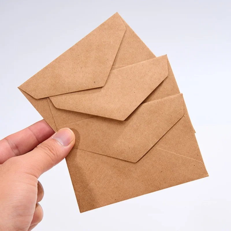 10 قطعة 105x155 مللي متر كرافت براون مغلفات ورقية دعوات الزفاف الأعمال المورد بطاقة بريدية Giftbox التعبئة والتغليف تخزين القرطاسية