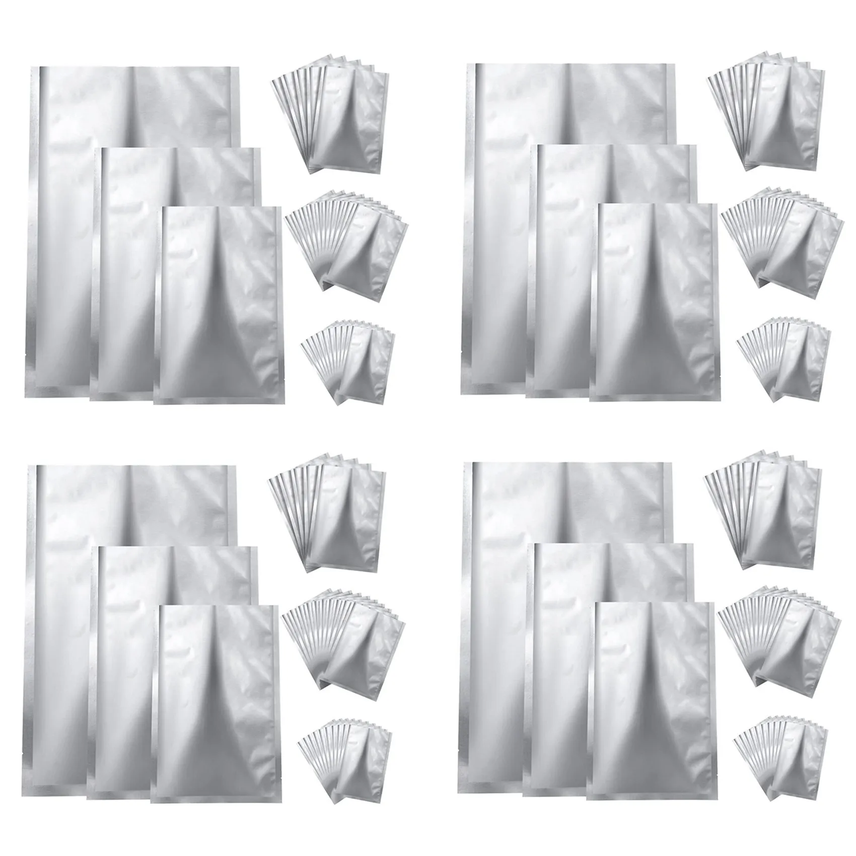 A74E-75 Pieces 3 Sizes Mylar Aluminum Foil Bags,Foil Flat Heat Sealing Bags Storage Bags Pouch For Food Coffee Tea Beans