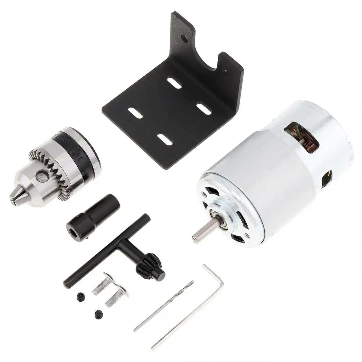 Mini Hand Drill 775 DIY Lathe Press Motor for Cutting/Polishing with B10 Mounting Bracket, DIY Small Bench Drill Suit