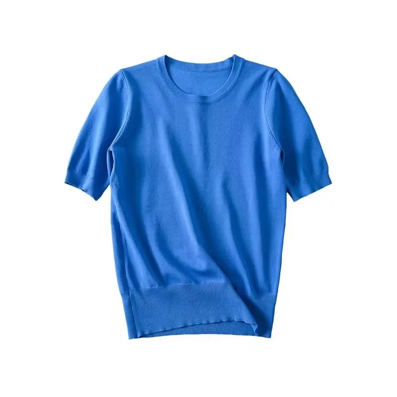 

Faionable Striped Knitwear round Ne ort Sve Basic Sle Women's Clothing Commute Sle Summer New Arrival 25-29 Year...