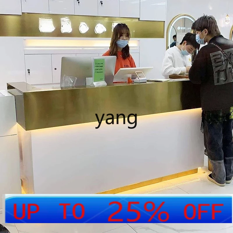 

Стойка ресепшн LTT из нержавеющей стали для парикмахерской, простая, маленькая, для кассы/приемной