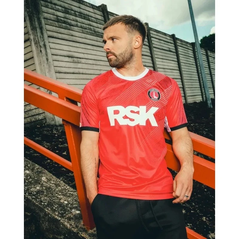 

2025 Summer New Men's Charlton Athletic Printed Football Shirt Outdoor Training Quick Drying Breathable Sports T-shirt