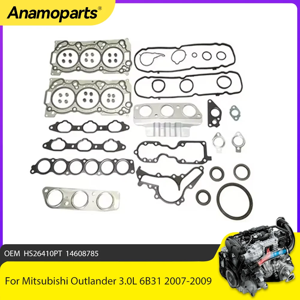 

Engine Parts Full Gasket Set Fit 3.0 L 6B31 For Mitsubishi Outlander 3.0L SOHC 07-09 HS26410PT 14608785 HS54830 HGS166