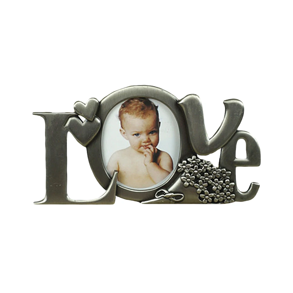 

Metal Photo Frame Desktop Baby Holder Vintage Love Office Bracket Picture Frame Gift Idea Practical Use Material Unique
