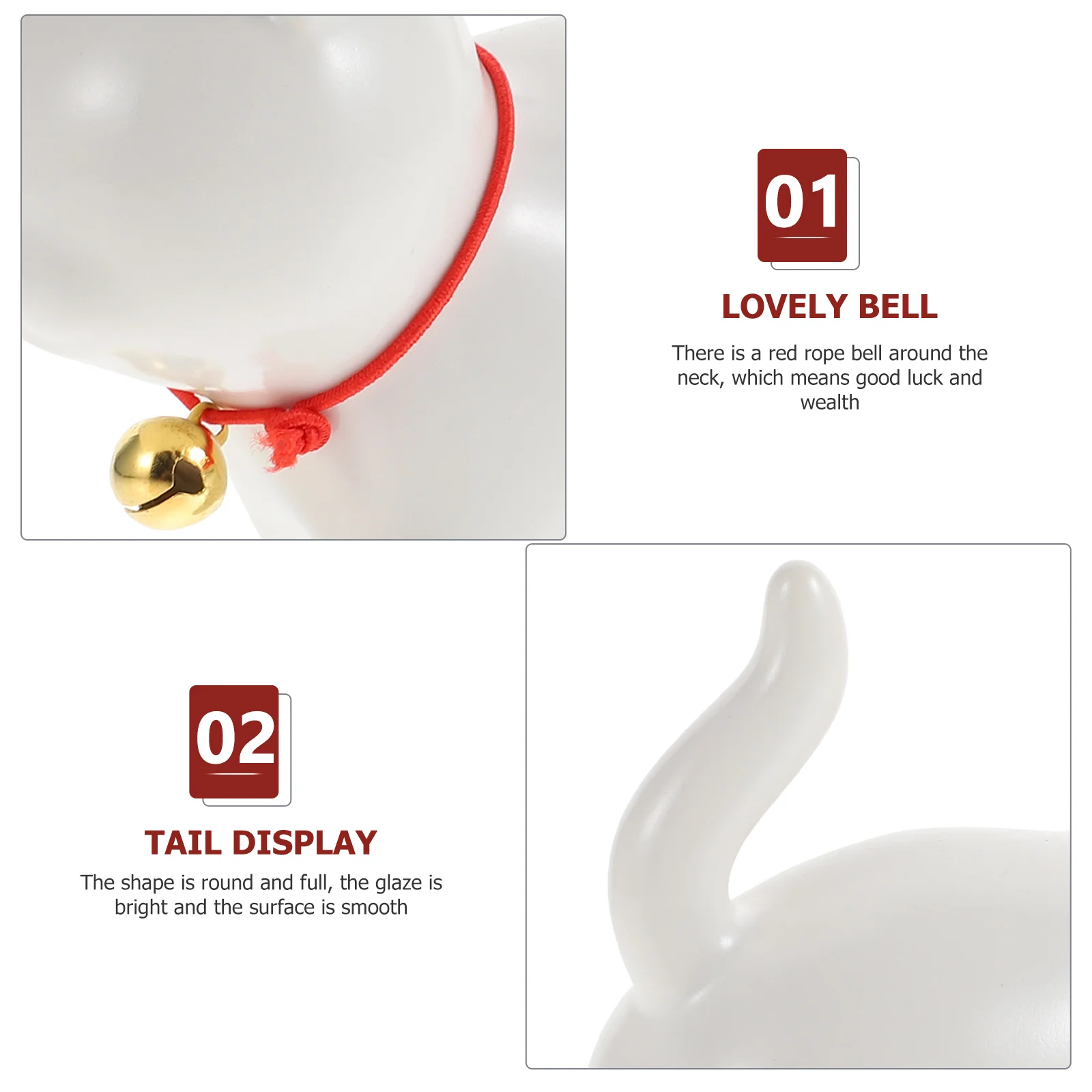 

Cartoon Ceramic Cat Ornament Desktop Miniature Kitten Porcelain Bell Craft Home Office Decoration Miniature Cat Figure