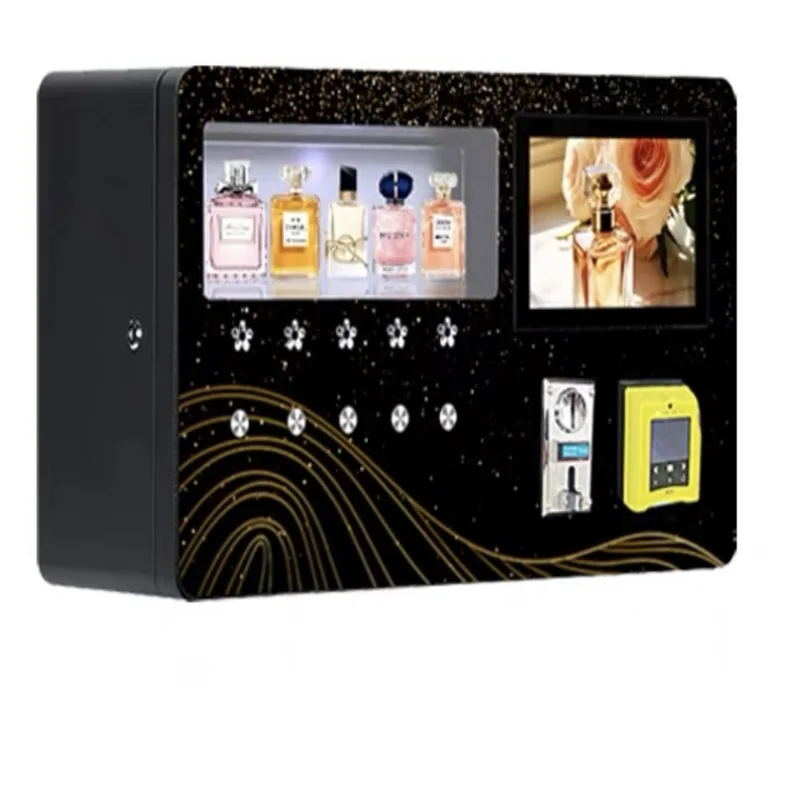 

Wall-mounted perfume cologne perfume spray vending machine with credit card reader