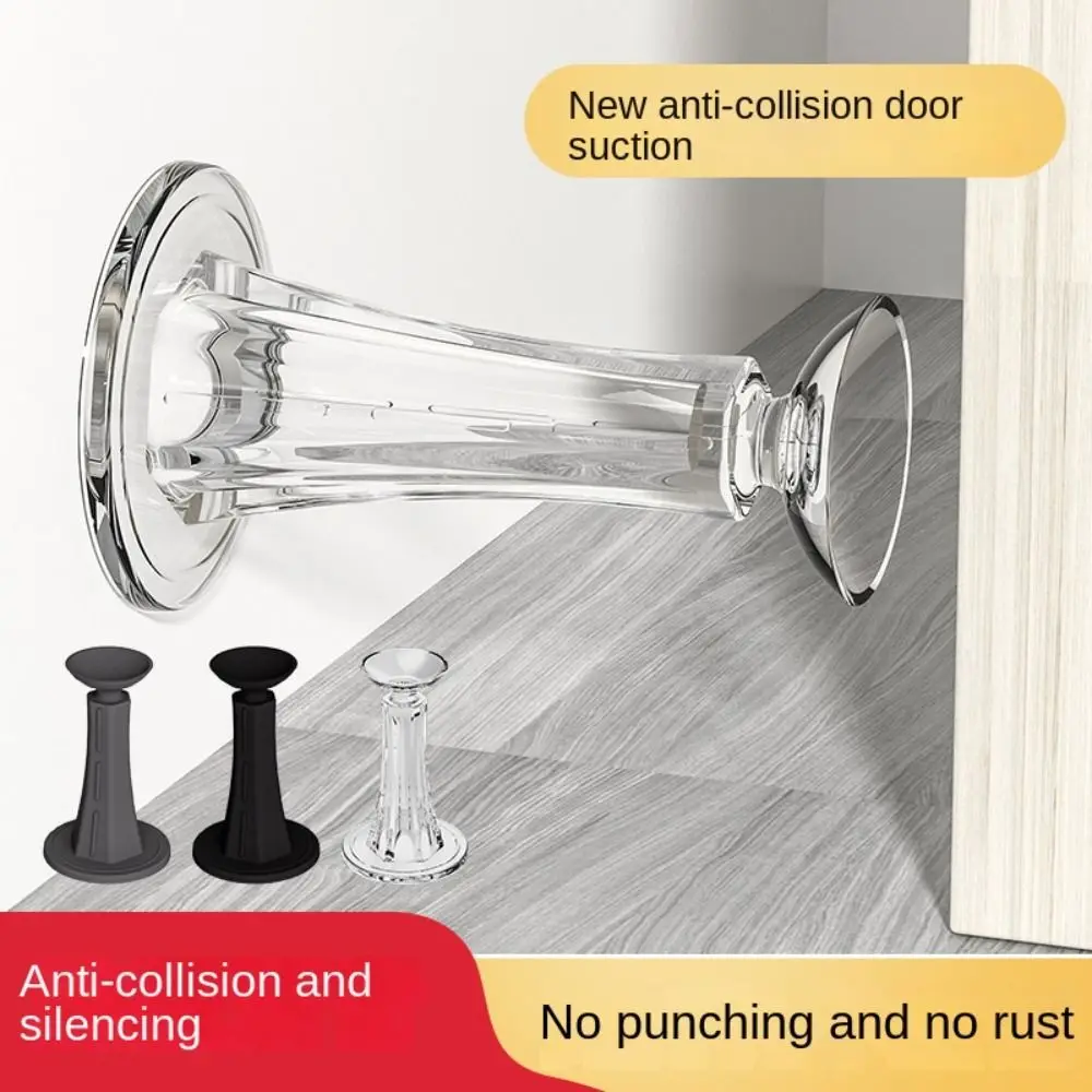 Non-punch Door Stopper Silent Anti-collision Self Adhesive Door Holder Silicone Door Suction Cup Wall Protectors