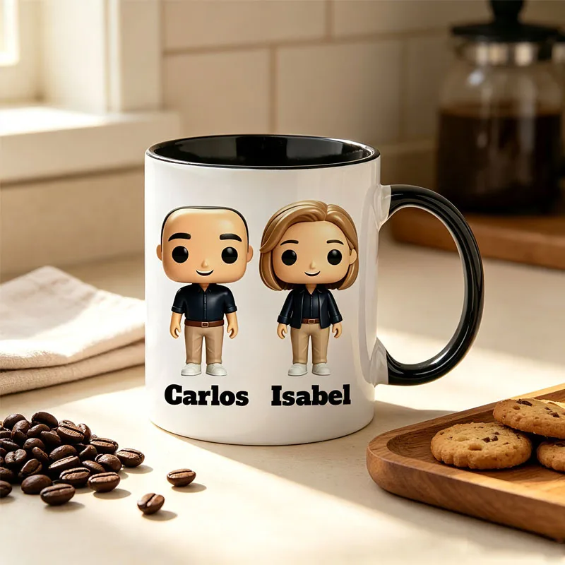Personalized custom mugs—name-customizable coffee mugs for grandparents or couples, perfect for parents' anniversary gifts.