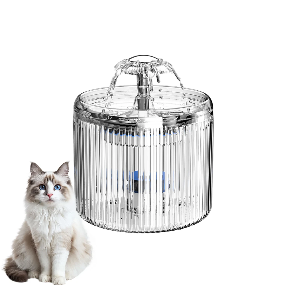 

2.6L Fully Transparent Eco-Friendly Silent Water Dispenser, Stylish Plastic Automatic Pet Waterer for Cats and Dogs