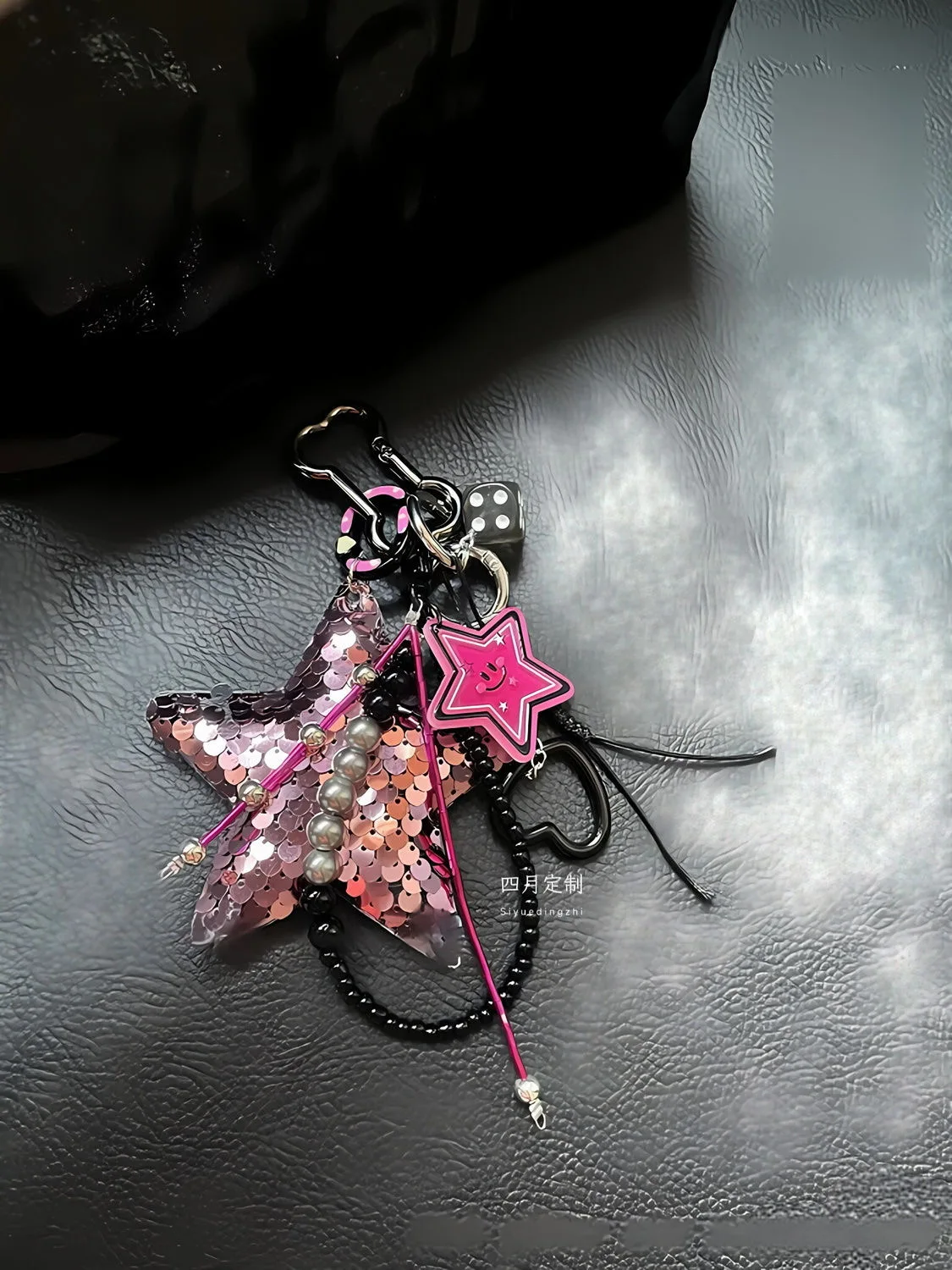 Colorful Sequins Star Conch Braided Rope Personalized Keychain Strap Bag Pendant Phone Landyard Phone Charm Decorative Accessory