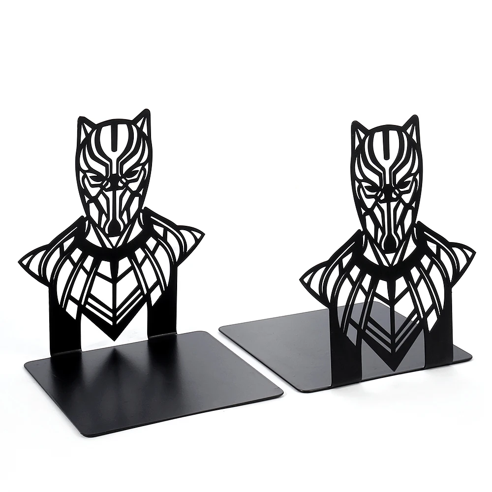 Marvel Black Panther Metal Bookends for Shelf Classic Figure Collection Decoration Books Support Stands Gifts for Fans