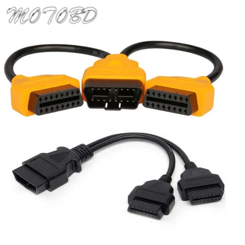 OBDTOOL OBD Extend Cable OBD2 Splitter Cable 1 to 2 Converter Adapter Wire Car Extension Cord Multi-function