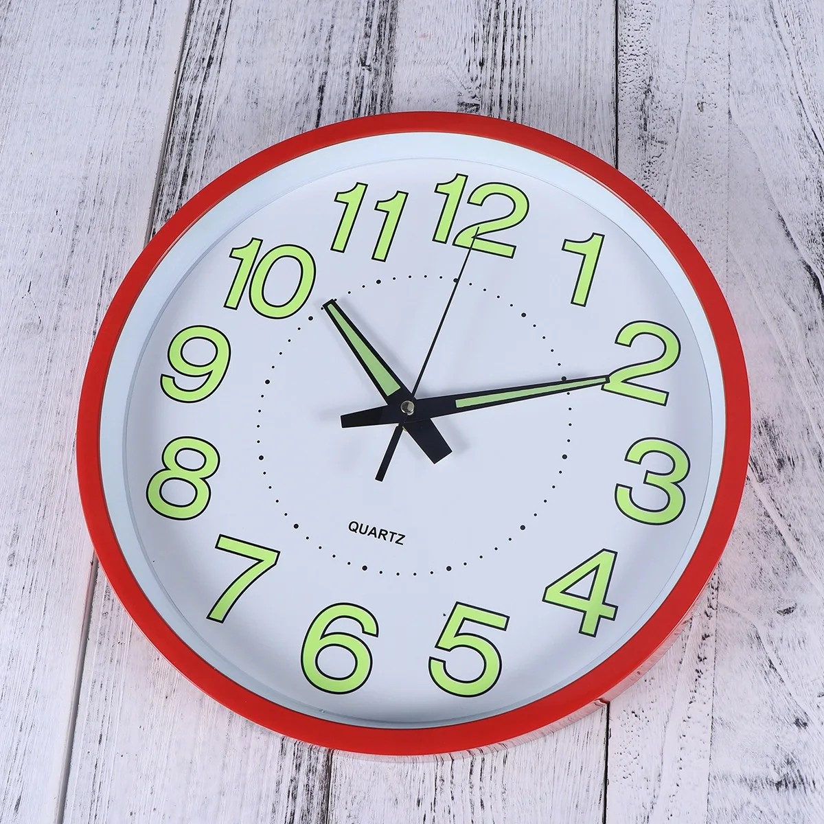 

12Inches/30Cm Luminous Night Wall Silent Hanging Decorative Wall Clock Decorative Night Light Clock For Home Red