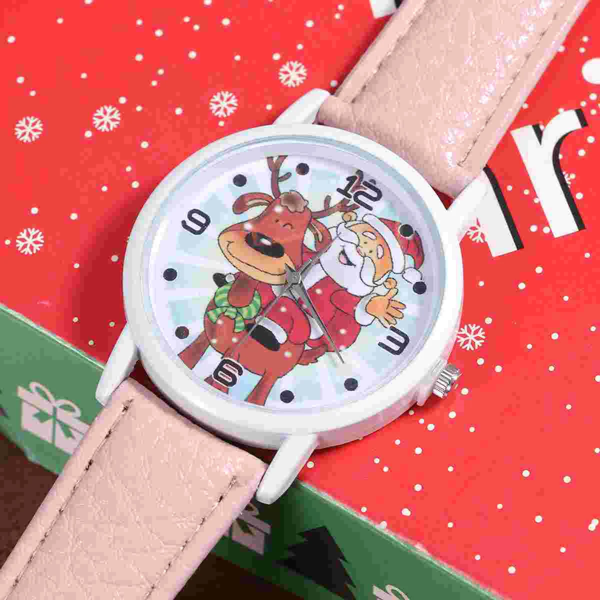 Reloj de diseño único Relojes para hombre Reloj de pulsera para mujer Relojes de pulsera de alce para hombre de Navidad rosado