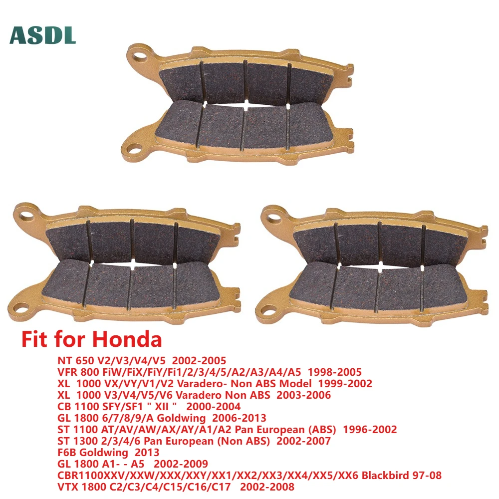 

Motorcycle Front Rear Brake Pads For Honda VFR 800 XL CB ST 1000 CBR 1100 VTX 1800 GL 1800 NT 650 XL1000 2003-2006 ST 1300 02-07