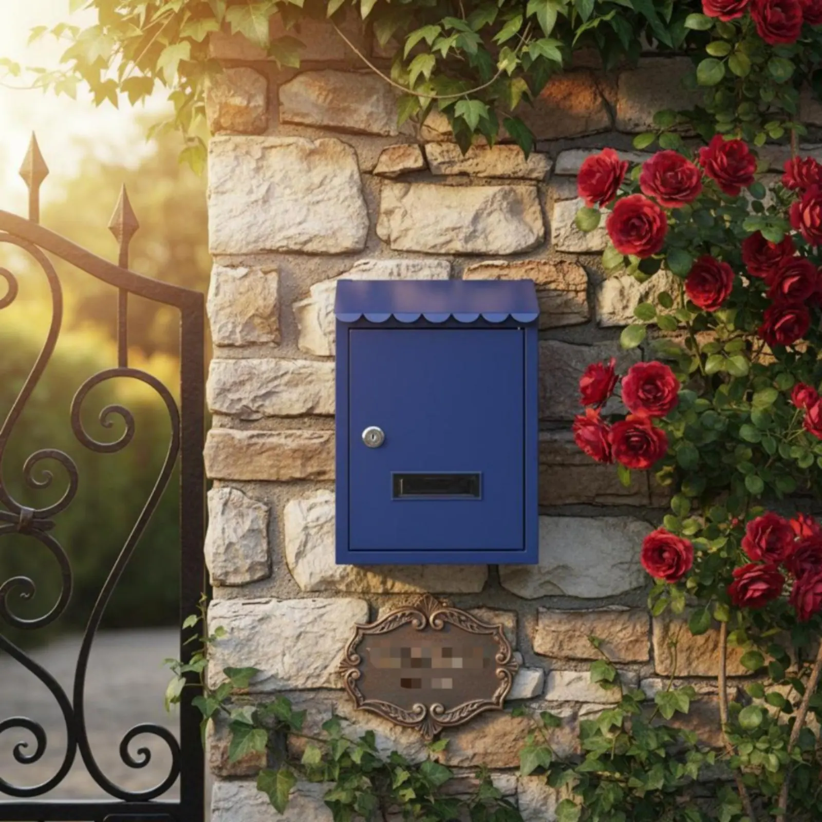 

Wall-Mounted Mailbox European Design Wall Mounted Mailbox Rainproof Mail Receptacle Easy to Install Lockable Letterbox