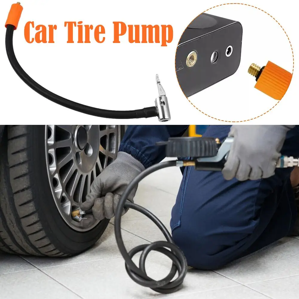 

40cm Car Tire Air Inflator Hose M6 Locking Air Chuck Tire Hose Quick Inflation Thread With Adapter Fine Standard Inflation H2B5