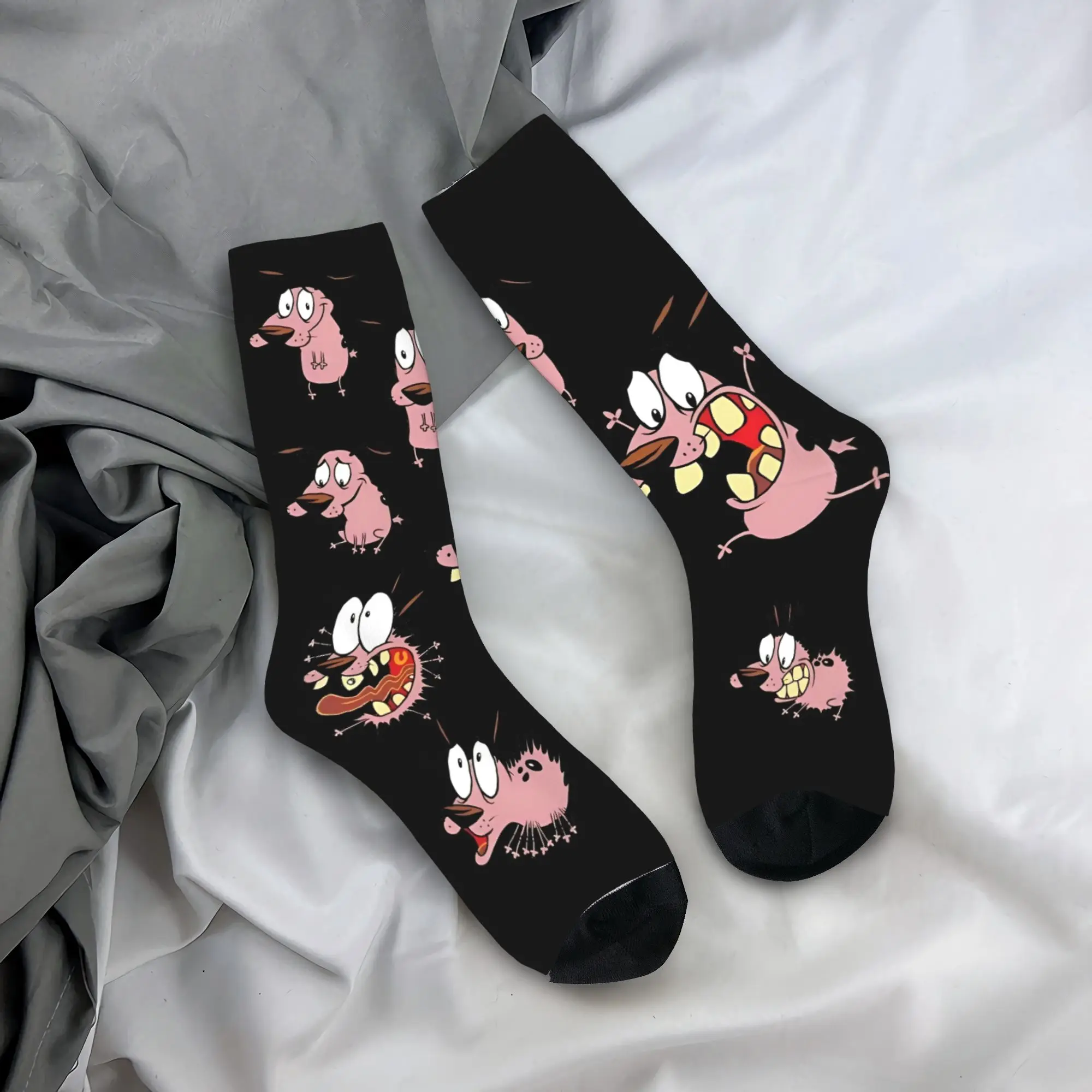 

Мужские носки Cowardly Dog Courage (8) Нескользящие чулки унисекс, мужские велосипедные носки высокого качества, осенние повседневные носки на заказ