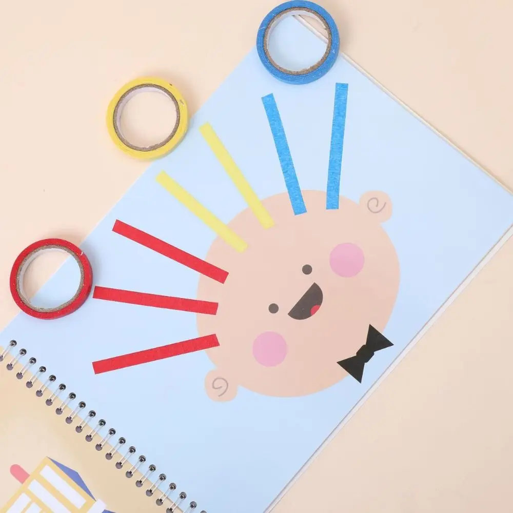 Handgemaakt materiaal Kindertape Stickerboek Vroeg leren Educatief Cartoon DIY Set Cartoon Montessori Tape Coloring