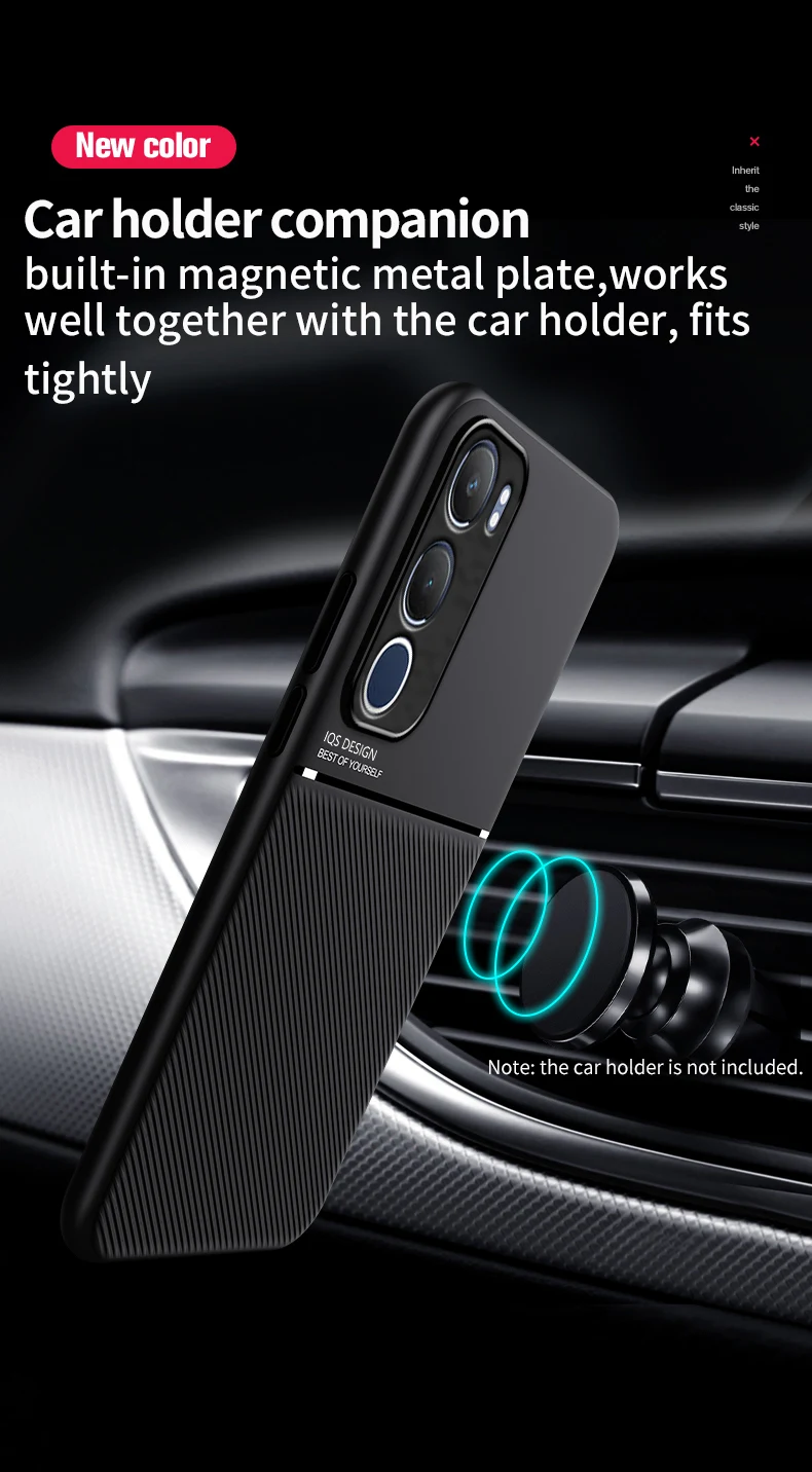 Leather Case for vivo Y19s 4G Y 19s Car Magnetic Holder Silicone Protection Hard Shockproof Phone Cover vivoY19s V2419 Shell