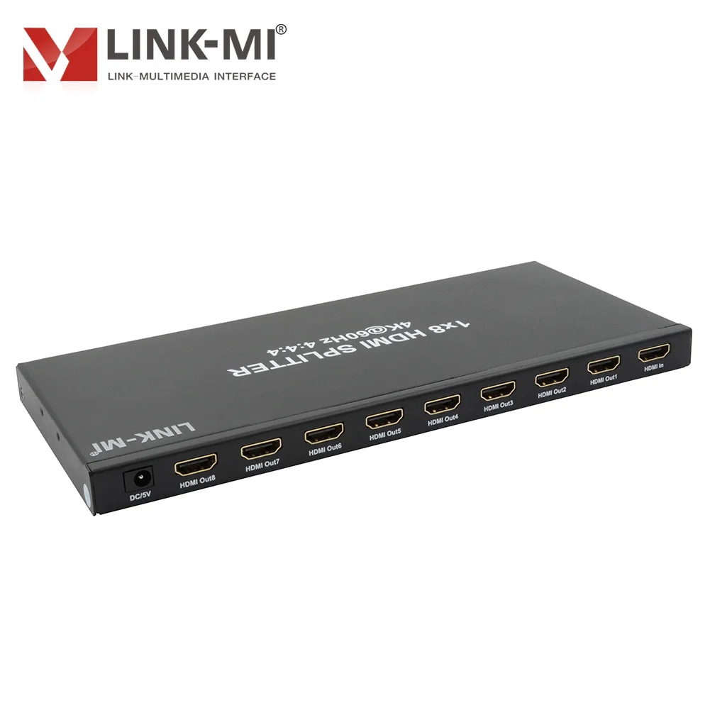 

4Kx2K 1x8 for HDMI 2.0 18Gbps 4:4:4 Video Splitter Supports 8 UHD Displays 4K60Hz HDR HDCP 2.2 7.1CH Audio