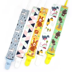 Cartoon Fixed Button Baby Pacifier Clip Chain Ribbon Dummy Soother Holder Chain Anti-drop Buckle Strap for Pacifier Baby Feeding