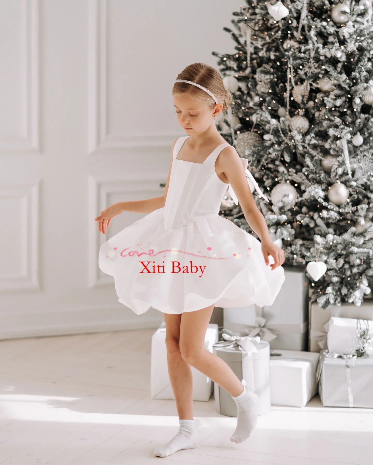 

Роскошное белое платье для девочек с бантом, пышное, без рукавов, для свадеб и торжественных мероприятий, с возможностью индивидуального пошива