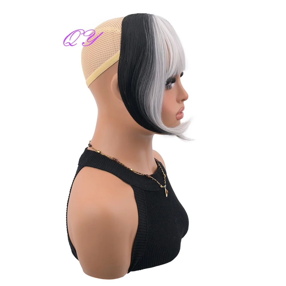 High Quality Bangs Wig 's Synthetic Gray And White Bangs Used For Daily Or Cosplay Party Hairstyles