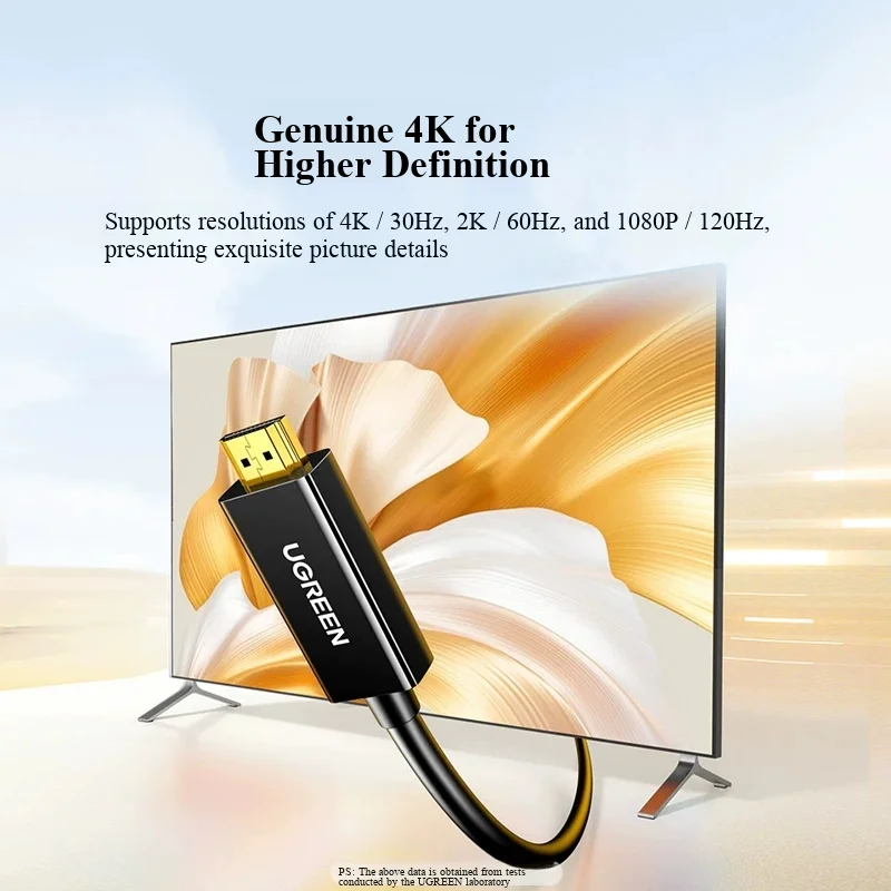 UGreen Mini DP To HDMI-Compatible Interface Cable Line For MINIDP Tou HD Adapter TV