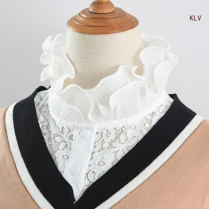 French Earring Lace False Collar Vintage Blouse Top Collar Elegant Fake Collar Neckwrap Universal Party Suit Accessories