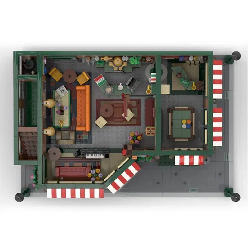 مدينة شارع عرض Moc بنة وحدات الأصدقاء والشقق الكبيرة نموذج التكنولوجيا لعبة تجميع الطوب لهدية العطلة