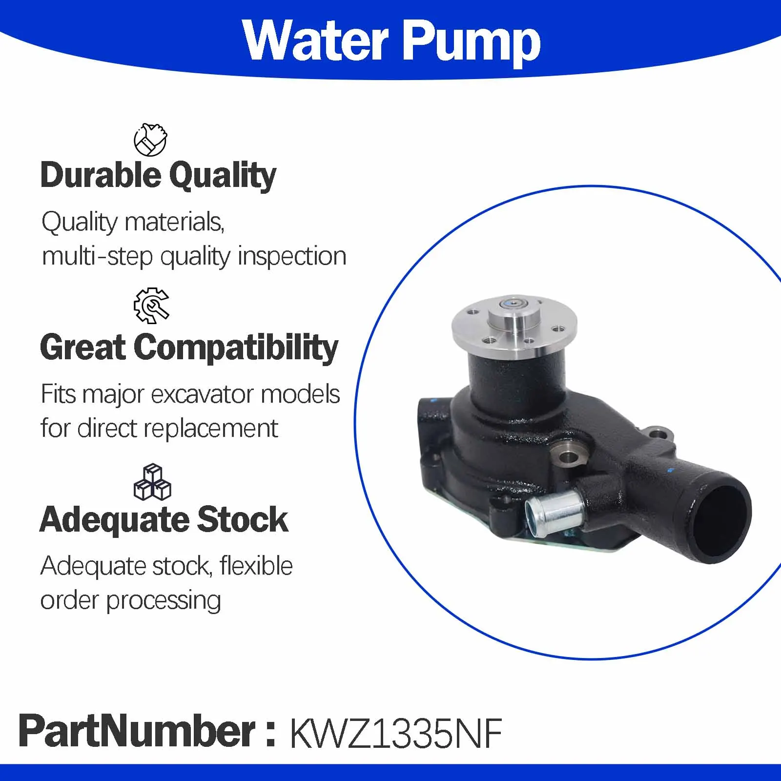 Water pump 8943768650 8971250510 For Hitachi EX100-3 EX150 EX100-1 EX120-2 EX-130