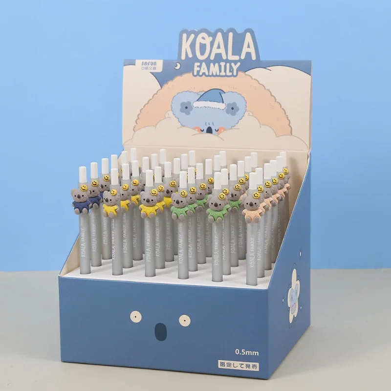 36PCS Cartoon Koala Modelling Rollerball Pen Online Celebrity Creative Stationery Wholesale Student Exam 0.5 Rollerball Pen