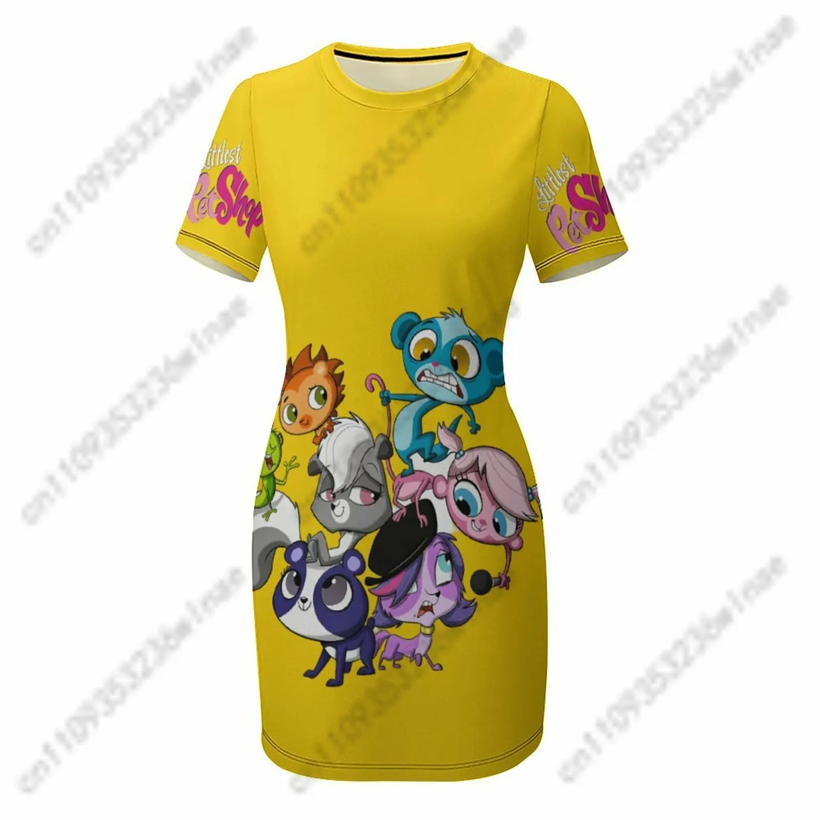 

Женское платье Littlest Pet Shop с короткими рукавами, модное, удобное, дышащее, с мультяшным принтом, для вечеринок, на заказ