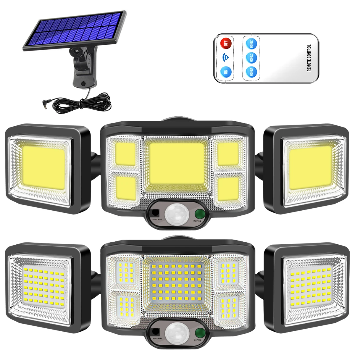 192 COB Solar Light Outdoor PIR Motion Sensor Sunlight Waterproof Wall Emergency Street Security Lamp For Garden Patio Path Yard