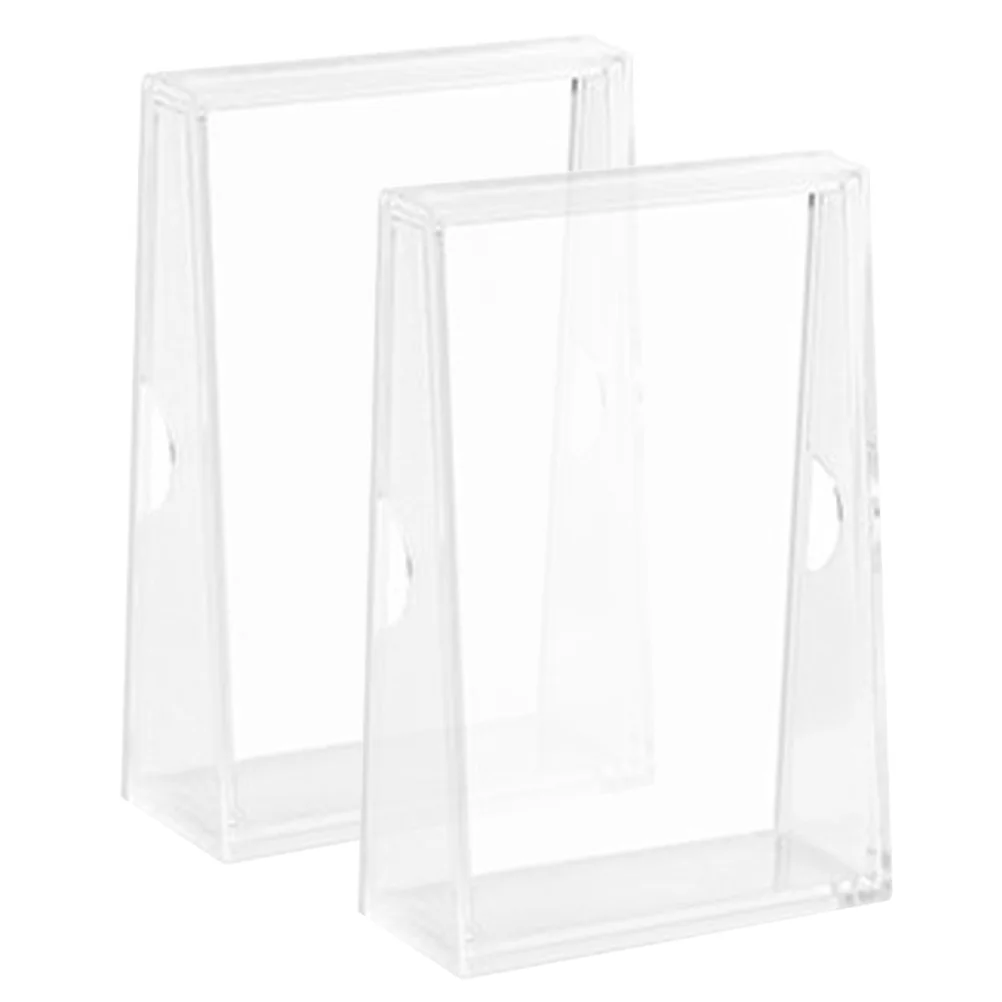 2Pcs Acrylic Clear Holder Coin Storage Box Compact Practical Organizer Portable Coin Display Case