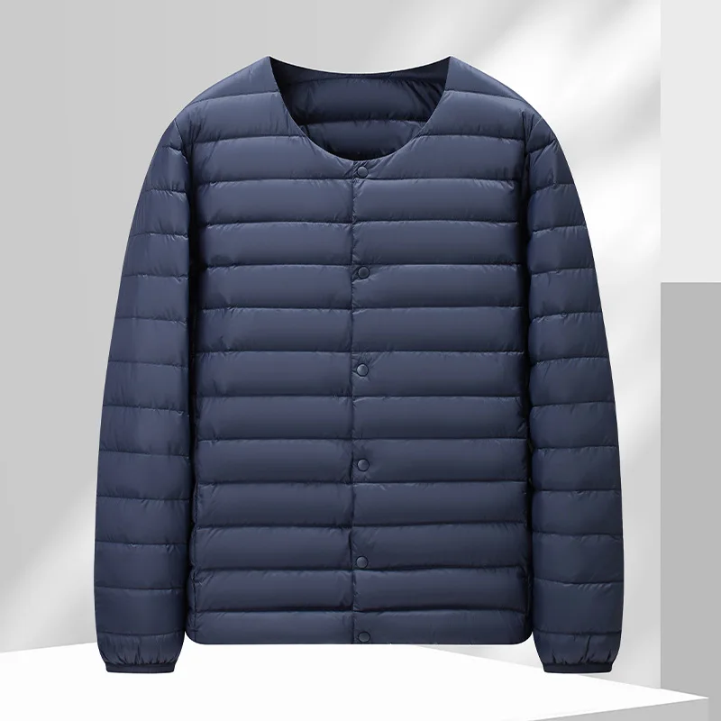 Chaleco ligero de plumas de pato blanco para hombre, chaqueta de otoño e invierno, nuevo estilo, ropa interior cálida, Top de corte A, longitud corta