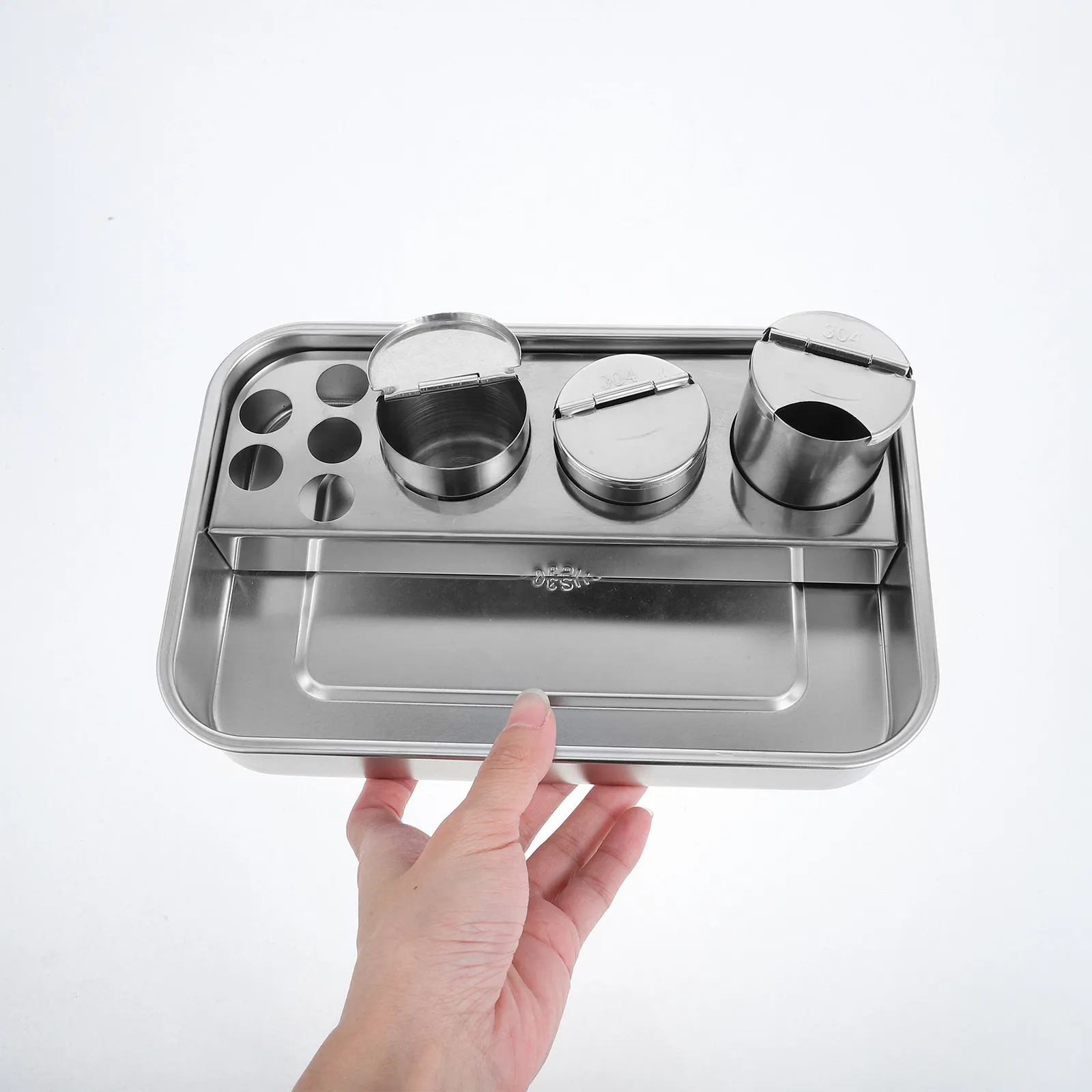 Stainless Steel Treatment Tray Heavy-Duty Thick Rectangular Tray for Hospital Clinic Dressing Change