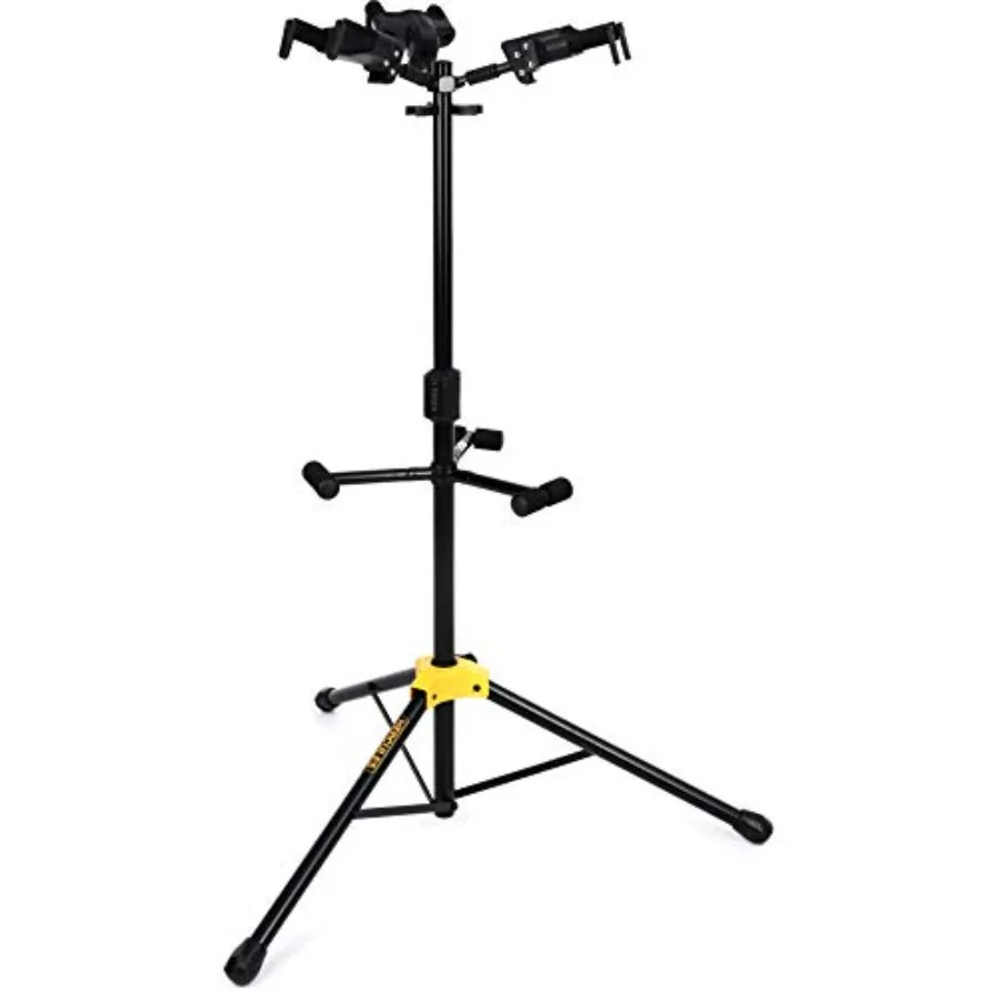 

Tri Guitar Stand GS432B PLUS with Auto Grip System and Foldable Yoke for Electric Acoustic Bass Guitar in Black Metal with Enha