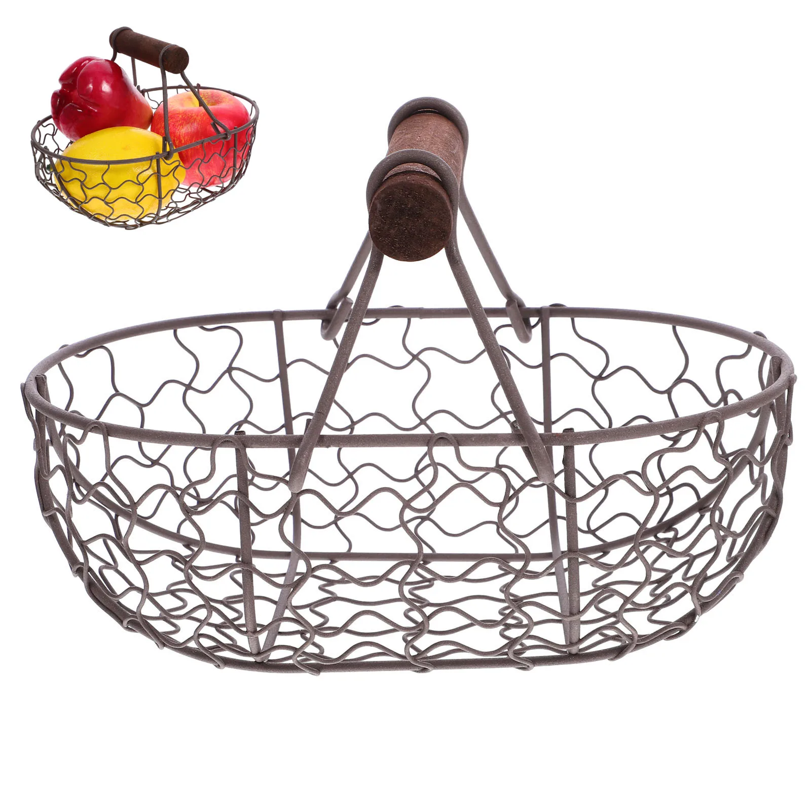 Creative Storage Basket Retro iron art Old fashion Storage Holder durable Kitchen Fruit Basket Egg Container mulituse home decor