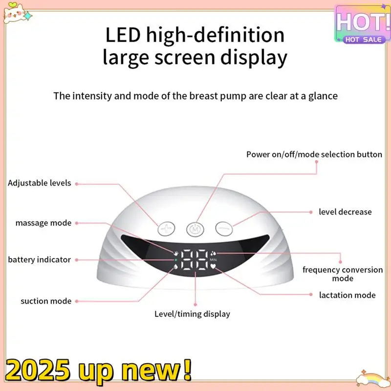 

Hands Free Electric Breast Pump Wearable Electric Breast Pump For Breastfeeding With LED Display 4 Modes -White Durable