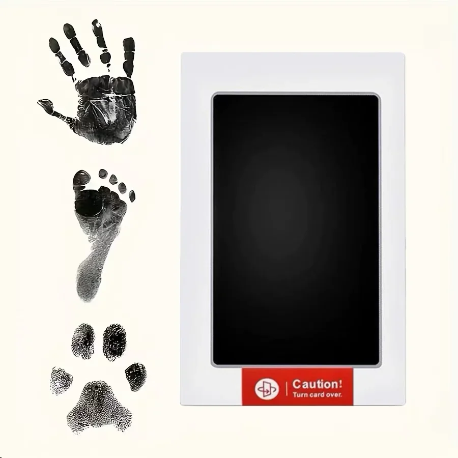 

Non-toxic Inkpad Kits for Handprint and Footprints, Ink Pads, No-Touch Skin, Inkless, Safe, Pet, Cat, Dog, Paw Prints, 1 Set