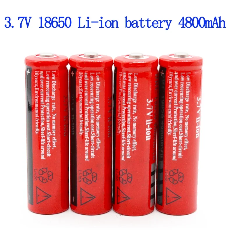 100% new 3 .7V High Quality 4800mAh 18650 Lithium ion batteries Rechargeable Battery For Flashlight Torch