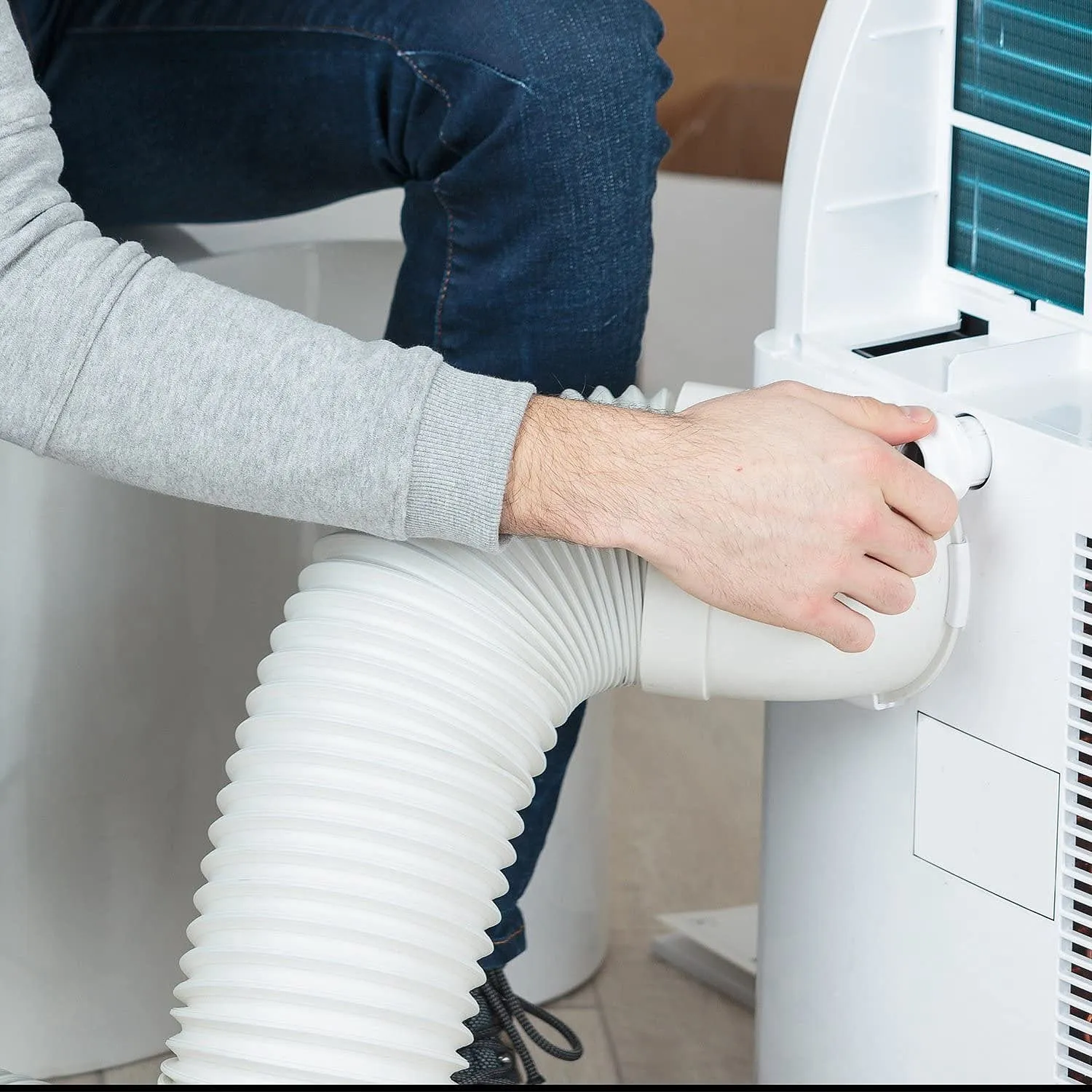 Portable Air Conditioner Hose, Universal Pipe Air Conditioner Exhaust Hose 5.9 Inch Width PVC Duct Extension(1.5M)
