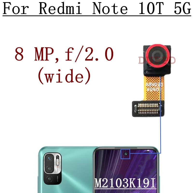 Przedni aparat do Xiaomi Redmi Note 10 Pro 10S 10T Lite 5G skierowany przodem do przodu mały moduł kamery taśma elastyczny kabel