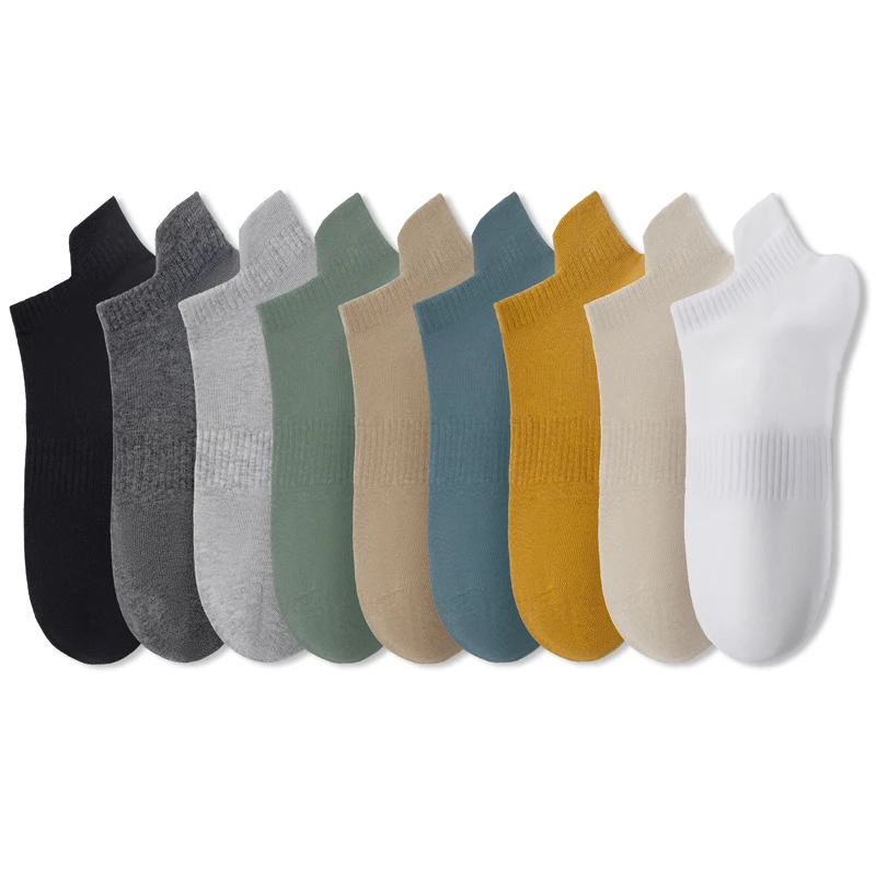 High Quality Men Combed Cotton Socks Short Breathable Odor proof and antibacterial for Male sock New 5Pairs