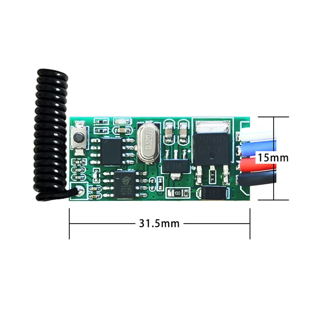 433Mhz DC 3.6V-24V 1CH Mini Relay Wireless RF Remote Control Switch LED Lamp Controller Micro-Receiver Transmitter