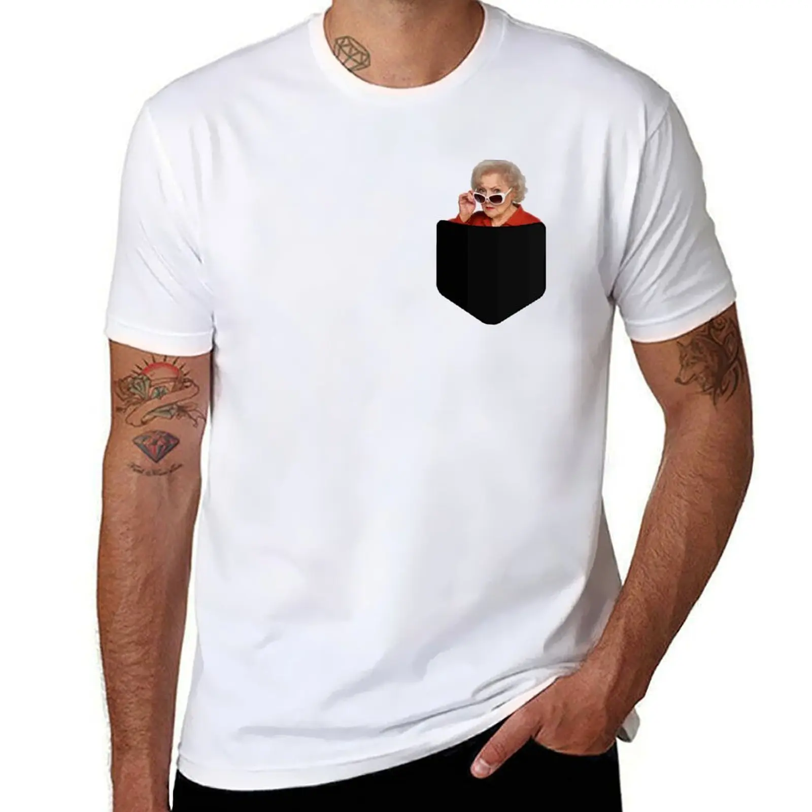 

Betty White Pocket Shirt T-Shirt graphic t shirts cute clothes men clothings
